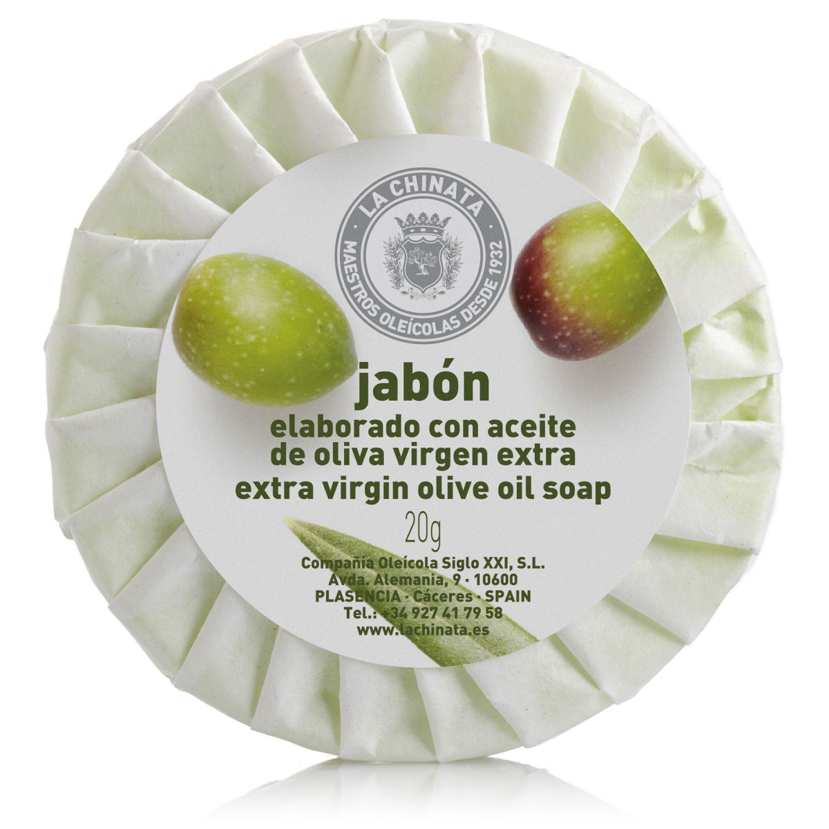 Jabón al Aceite de Oliva Plisado 20g