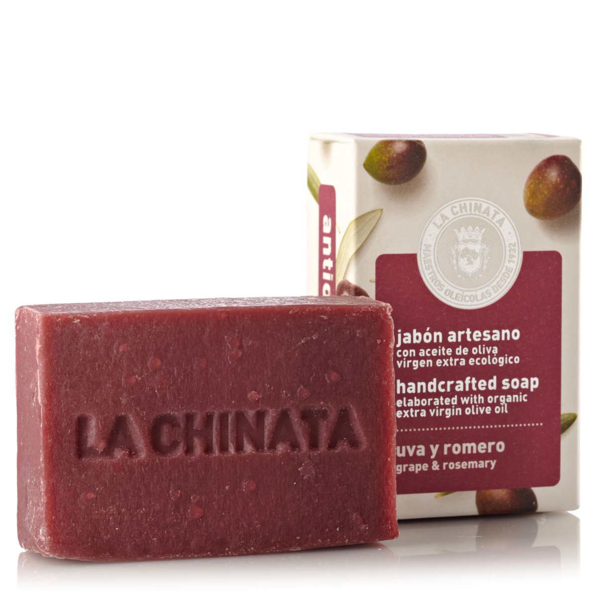 Jabón artesano antioxidante uva y romero